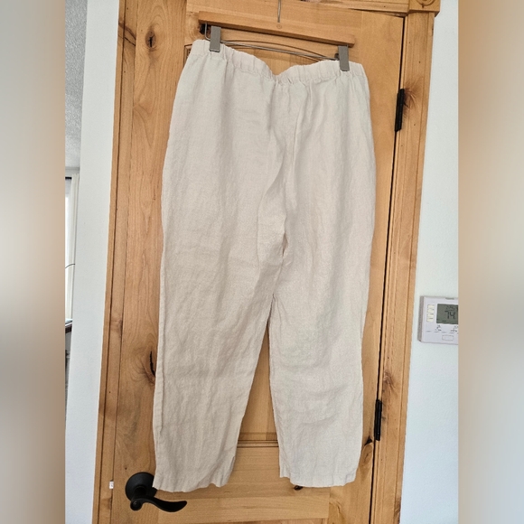 NWOT Quince 100% European Linen Tapered Ankle Pant Sand Large - Picture 3 of 7